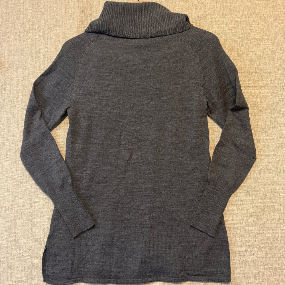 SMARTWOOL Sweater Womens Medium Grey Cowl Neck Merino Wool Blend Long Sleeve